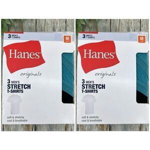 Men’s Hanes Moisture-Wicking Stretch Cotton T-Shirts 3-Packs Size M